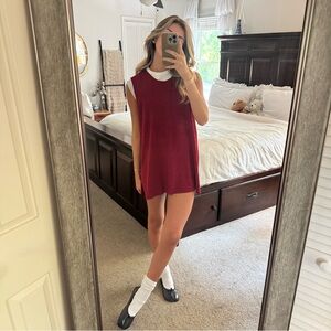 Red knit dress